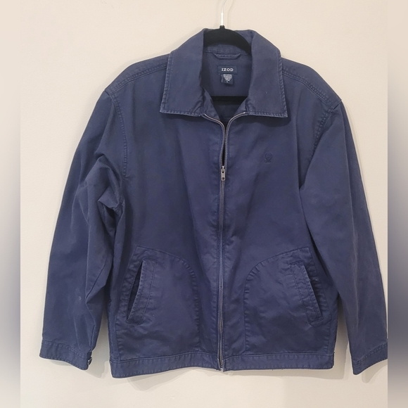 Izod Other - Men’s Izod Navy Blue Full Zip Twill Jacket